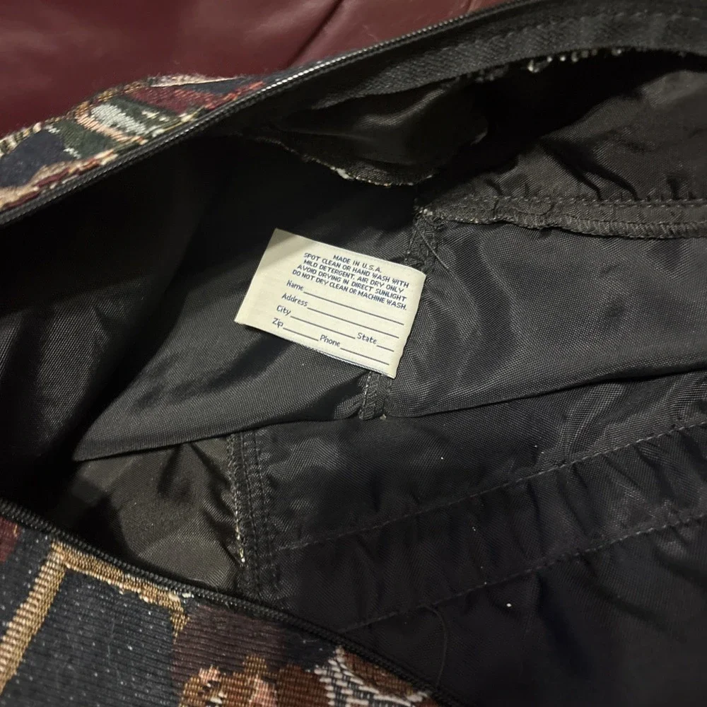 Vintage Sports Basketball Hockey Football Duffel Travel Bag Luggage Tapestry USA